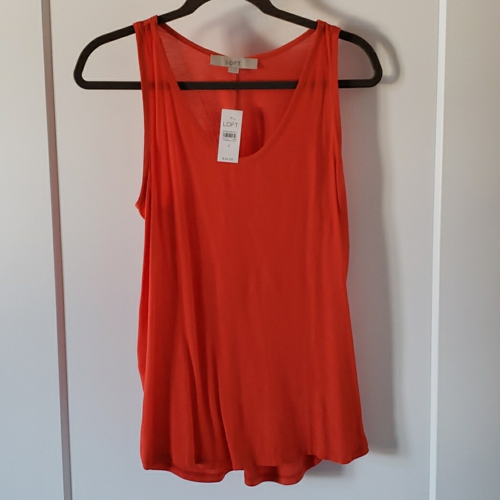 Loft Mixed Media Orange Tank
